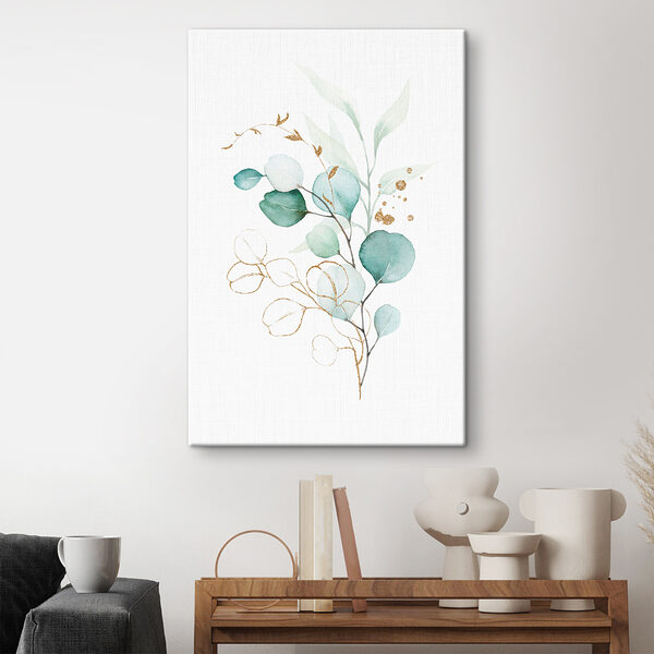 Aquarel van een tak met bladeren Aquarel van een tak met bladeren