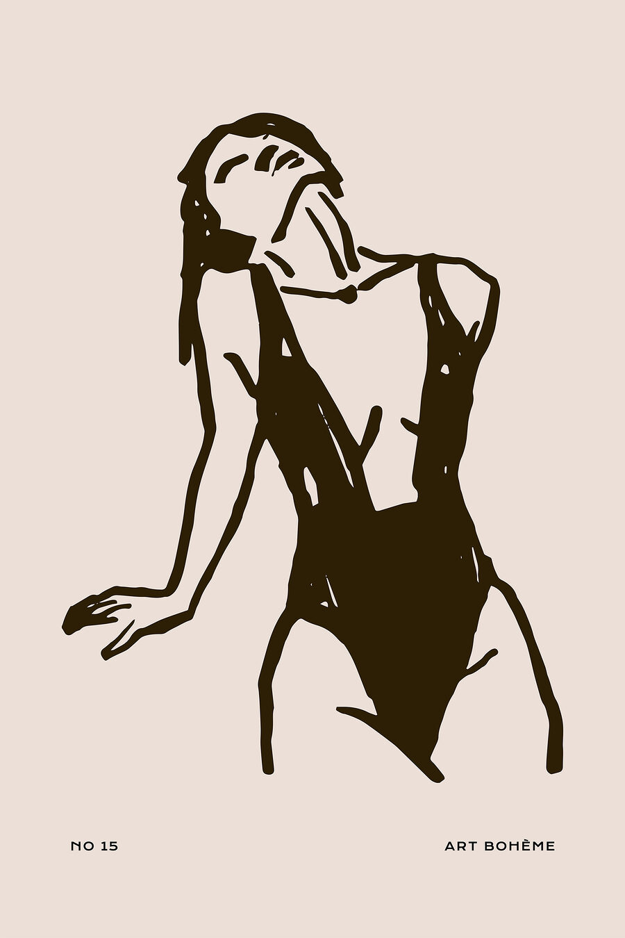 Tekening van een vrouw in badpak Tekening van een vrouw in badpak