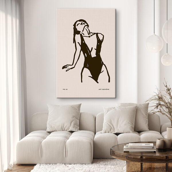 Tekening van een vrouw in badpak Tekening van een vrouw in badpak