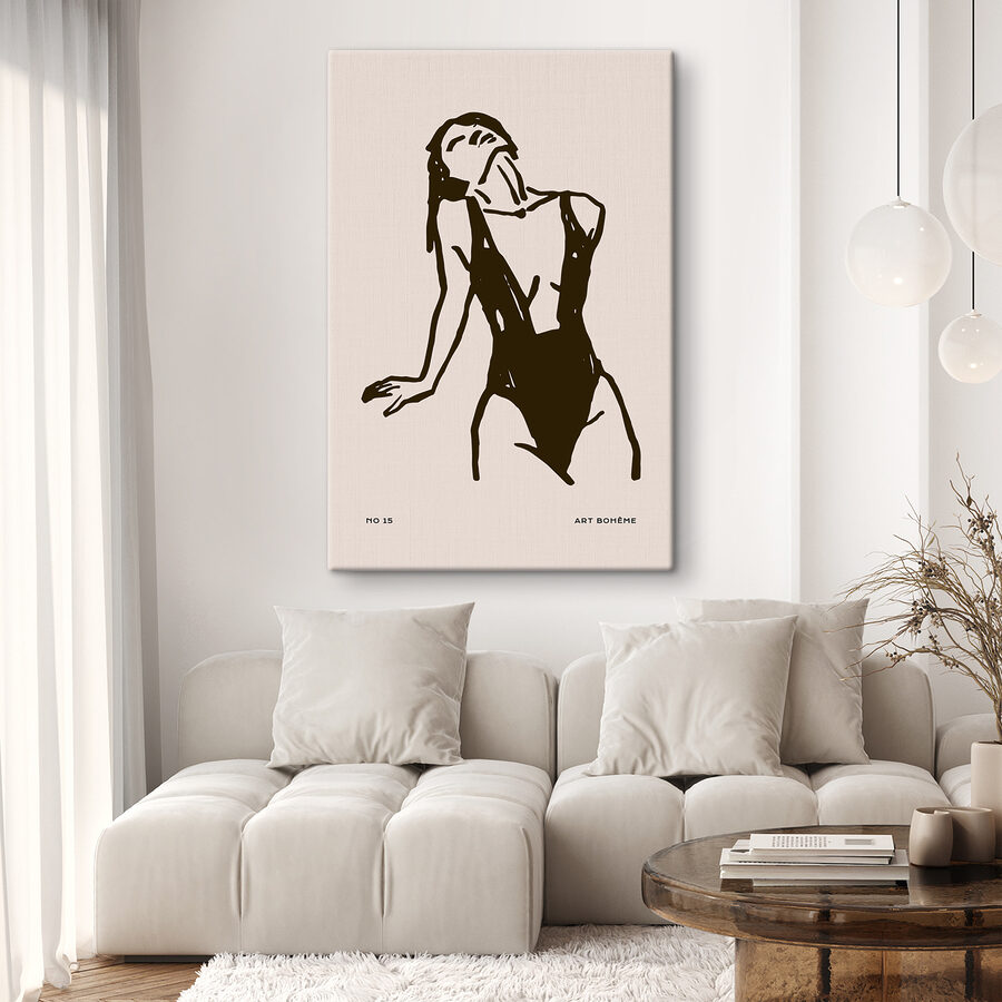 Tekening van een vrouw in badpak Tekening van een vrouw in badpak