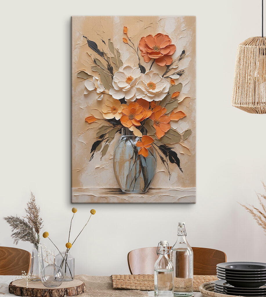 Painting of flowers in a vase Painting of flowers in a vase