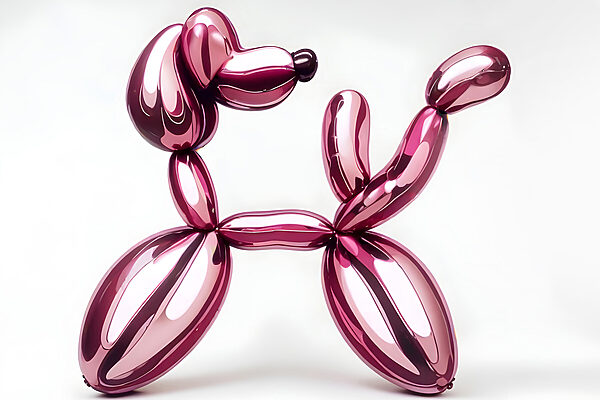 Ballonhond gemaakt van roze ballonnen Ballonhond gemaakt van roze ballonnen