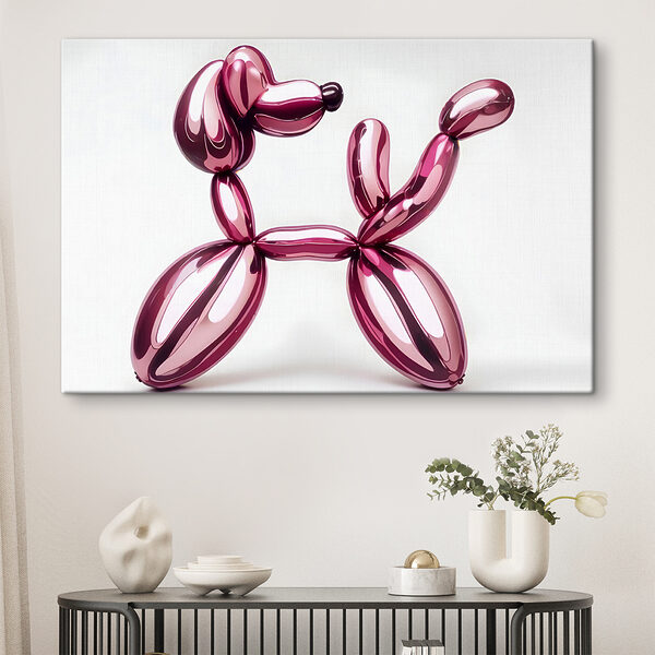Ballonhond gemaakt van roze ballonnen Ballonhond gemaakt van roze ballonnen