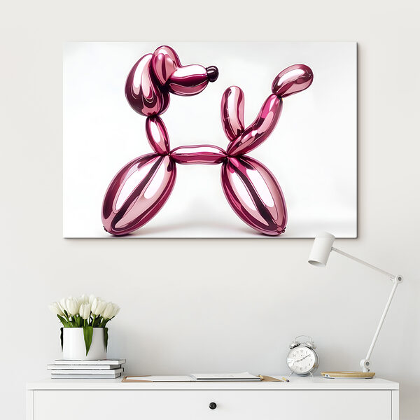 Ballonhond gemaakt van roze ballonnen Ballonhond gemaakt van roze ballonnen