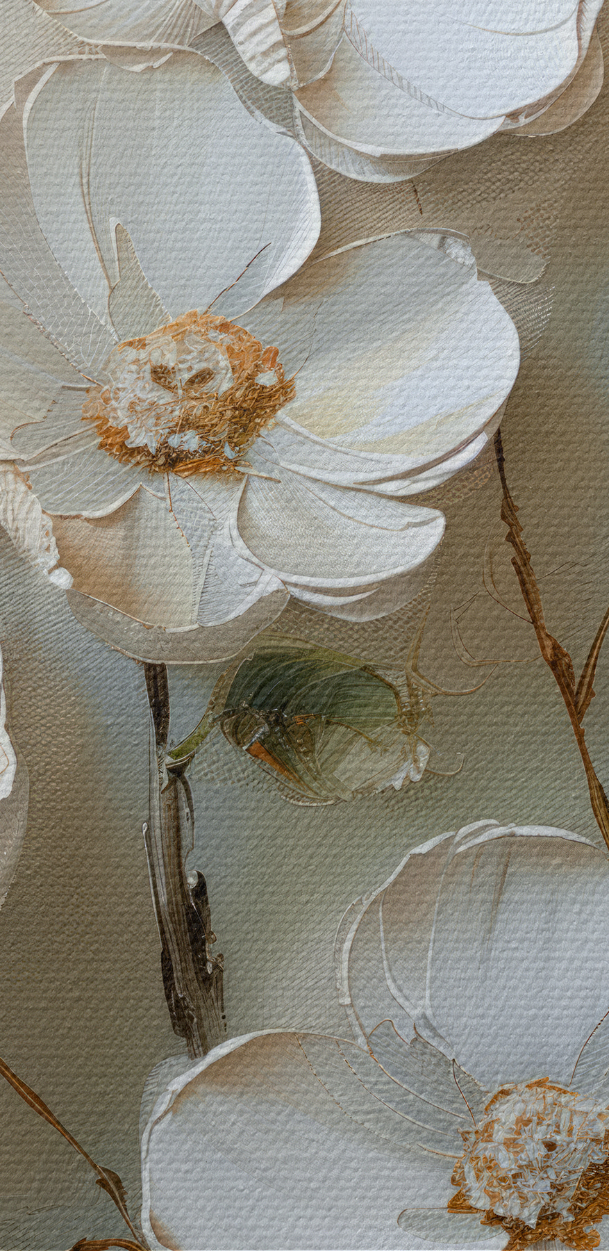 Schilderij van witte bloemen