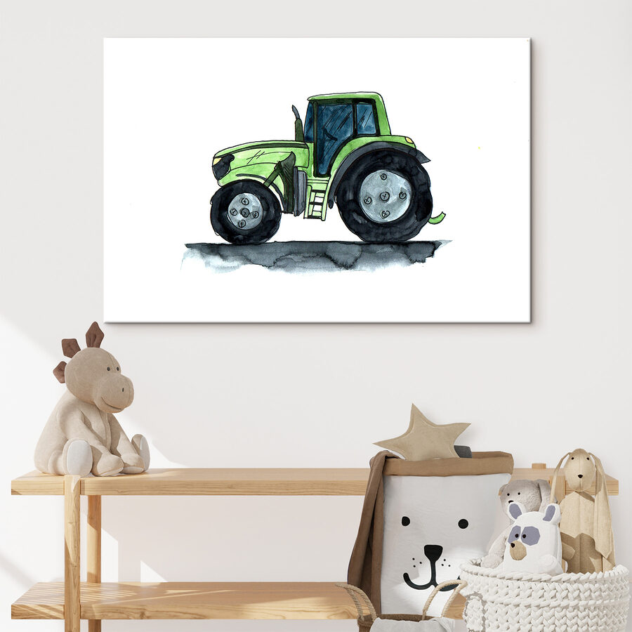 Groene tractor met grote wielen