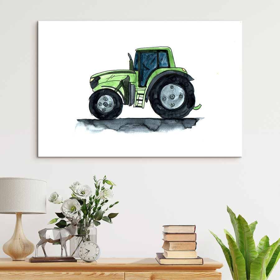 Groene tractor met grote wielen