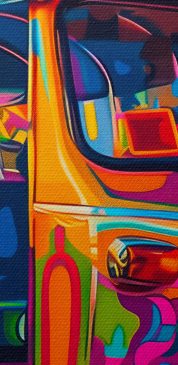 Kleurrijke tuk in een straat Kleurrijke tuk in een straat