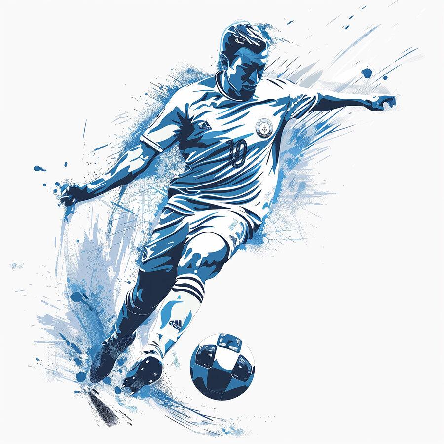Man schopt een voetbal