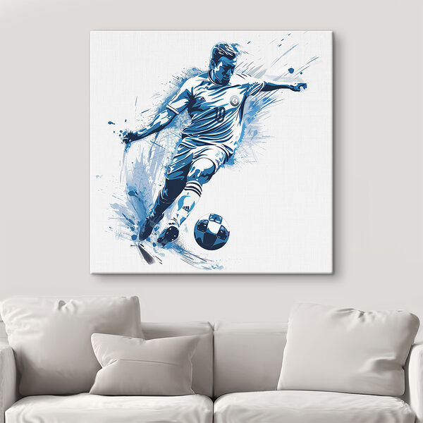 Man schopt een voetbal Man schopt een voetbal