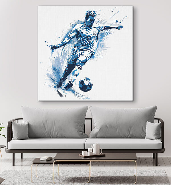 Man schopt een voetbal Man schopt een voetbal