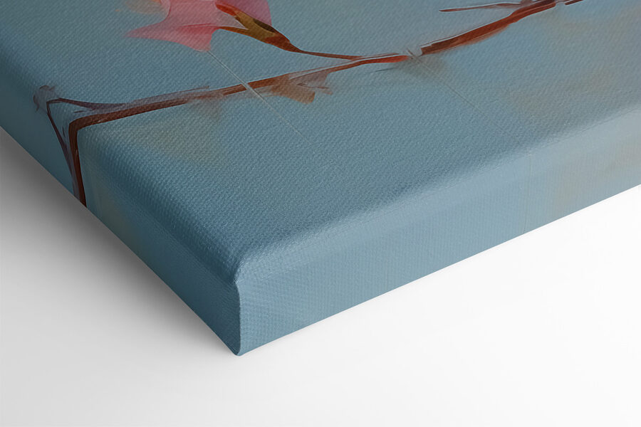 Vogel op een tak met bloemen