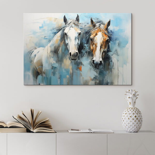 Schilderij van twee paarden Schilderij van twee paarden