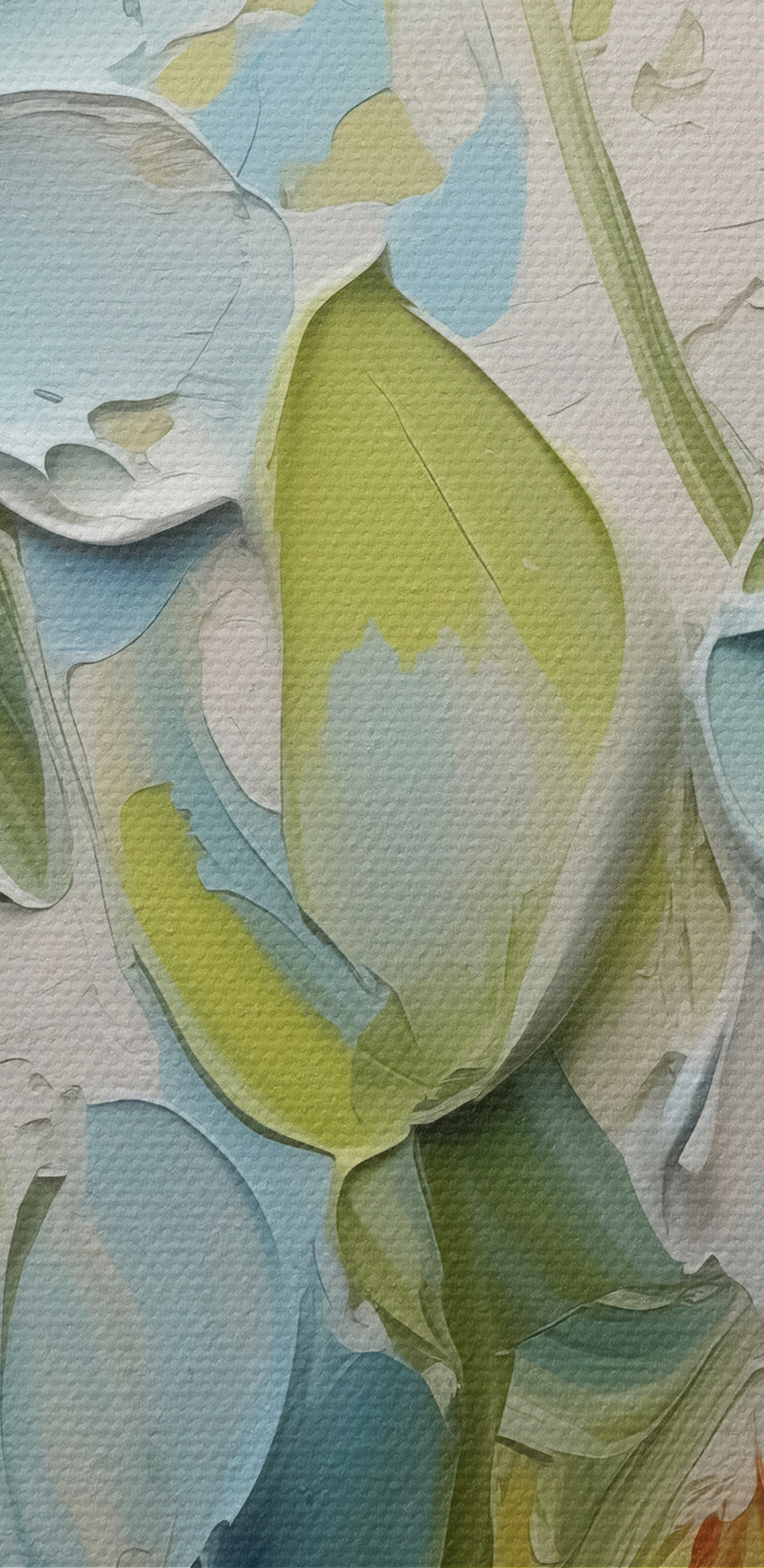 Schilderij van bloemen op een muur