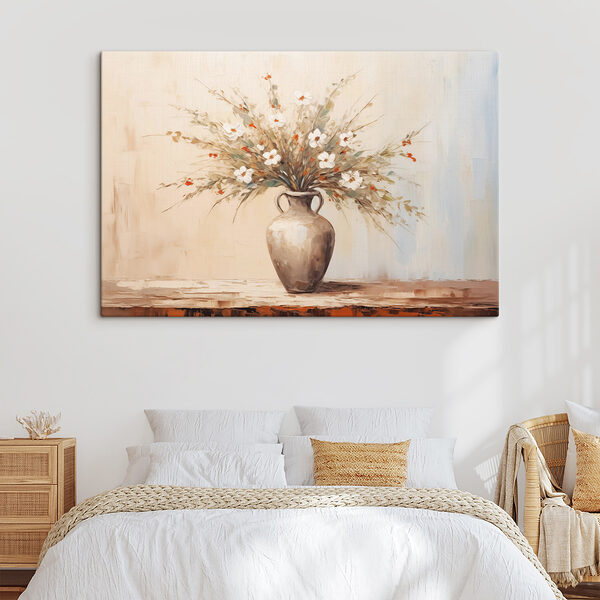 Schilderij van bloemen in een vaas Schilderij van bloemen in een vaas