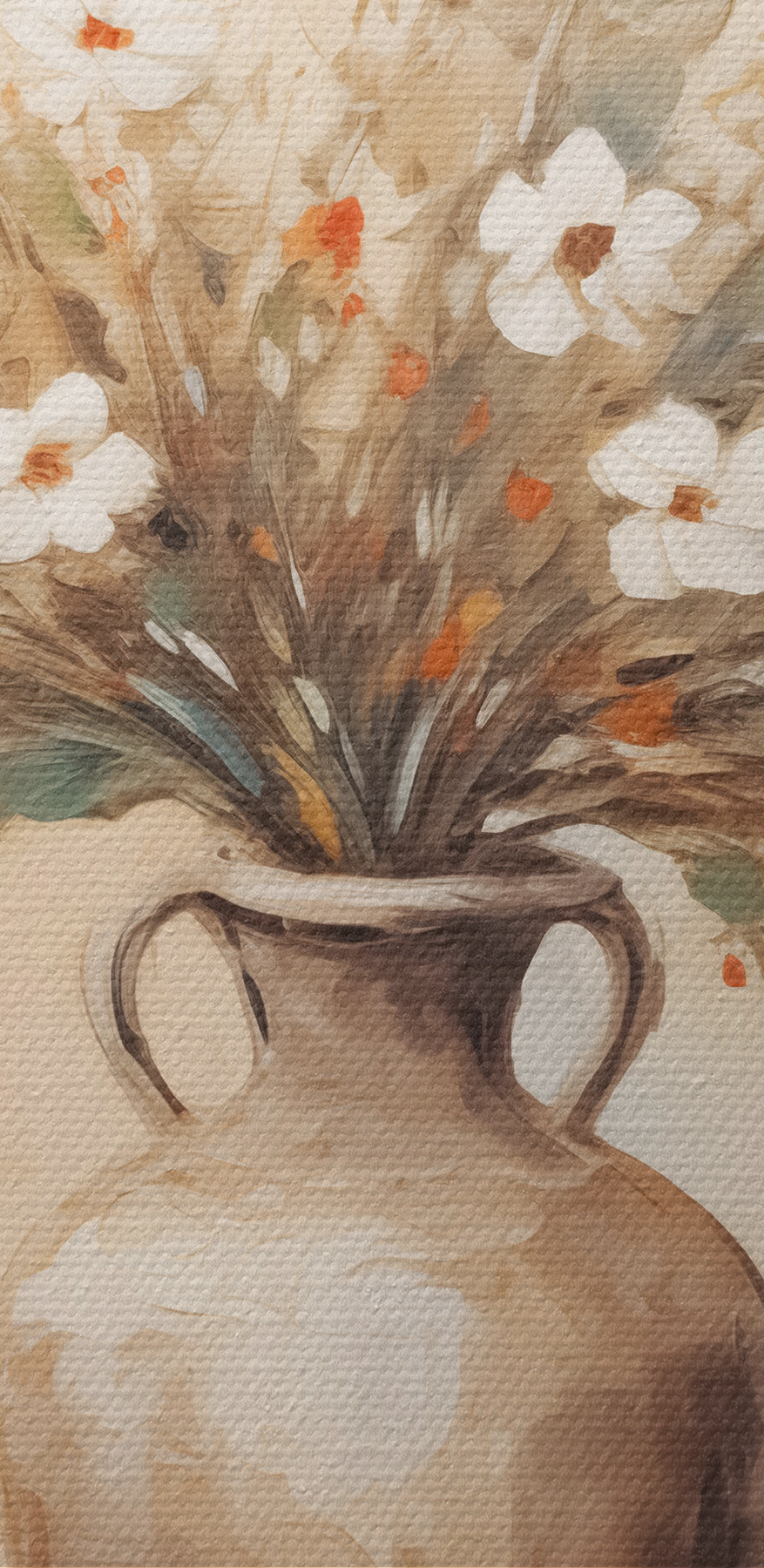 Schilderij van bloemen in een vaas Schilderij van bloemen in een vaas