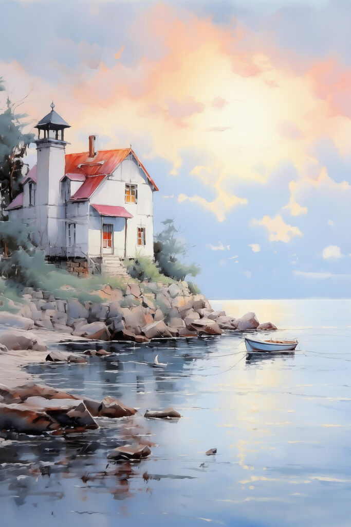 House on a rocky shore