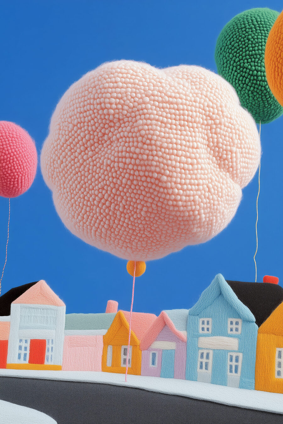 Groep ballonnen in de lucht