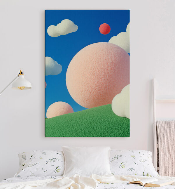 Roze en witte ballen in de lucht Roze en witte ballen in de lucht