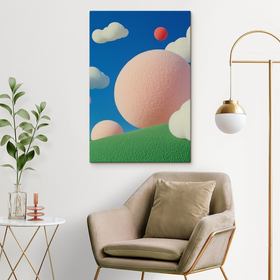 Roze en witte ballen in de lucht