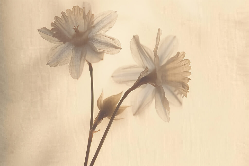 Delicate flowers in soft light