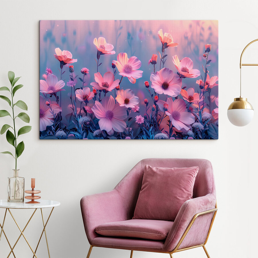 Groep roze bloemen