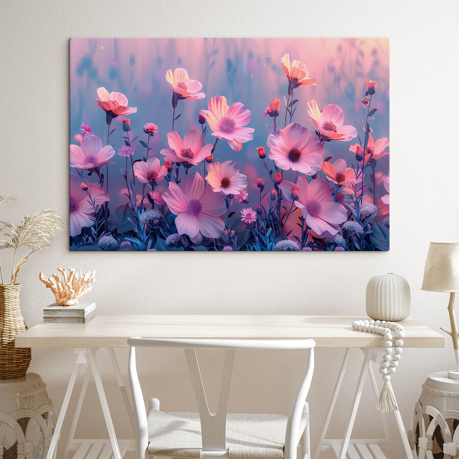 Groep roze bloemen