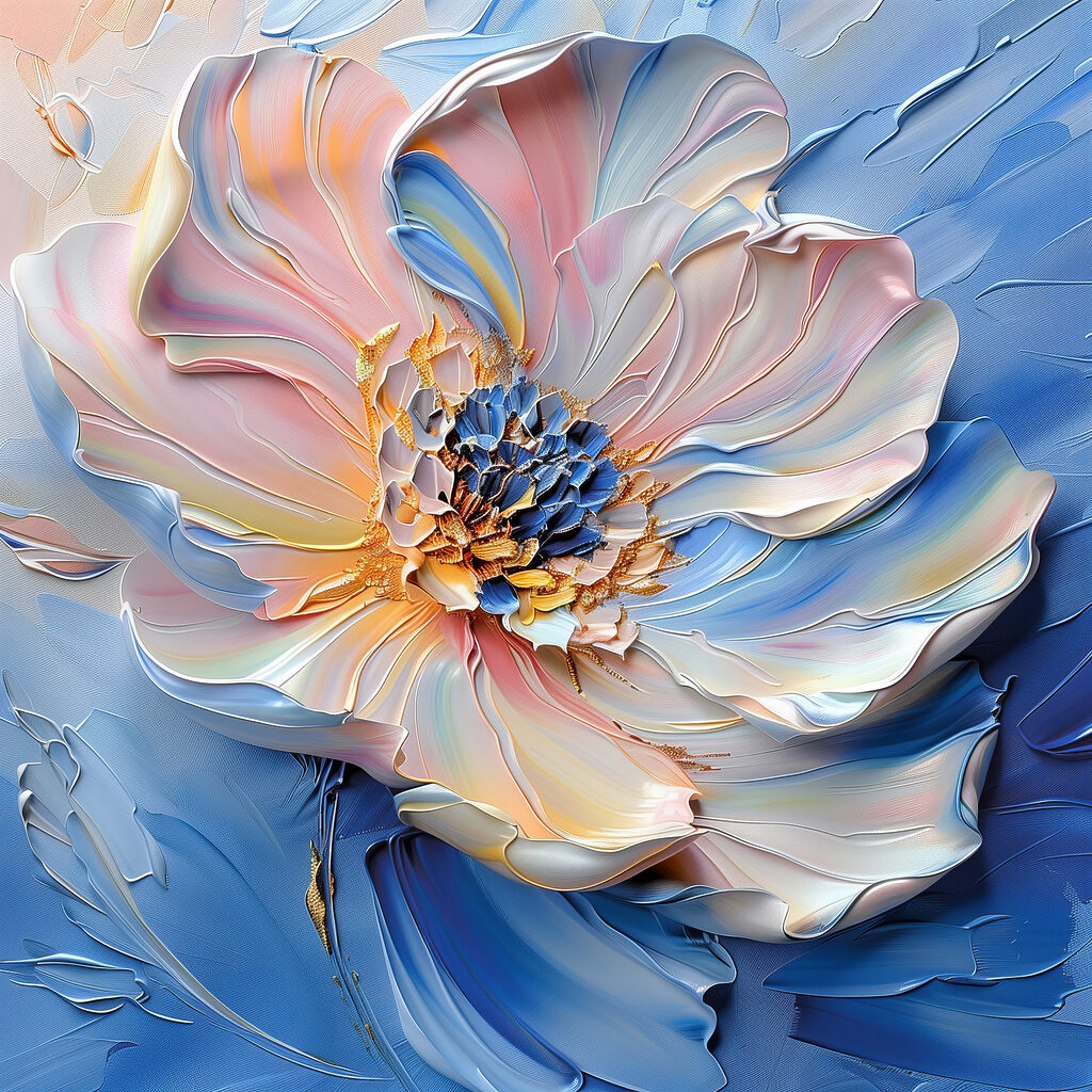 Delicate flower in soft pastel hues