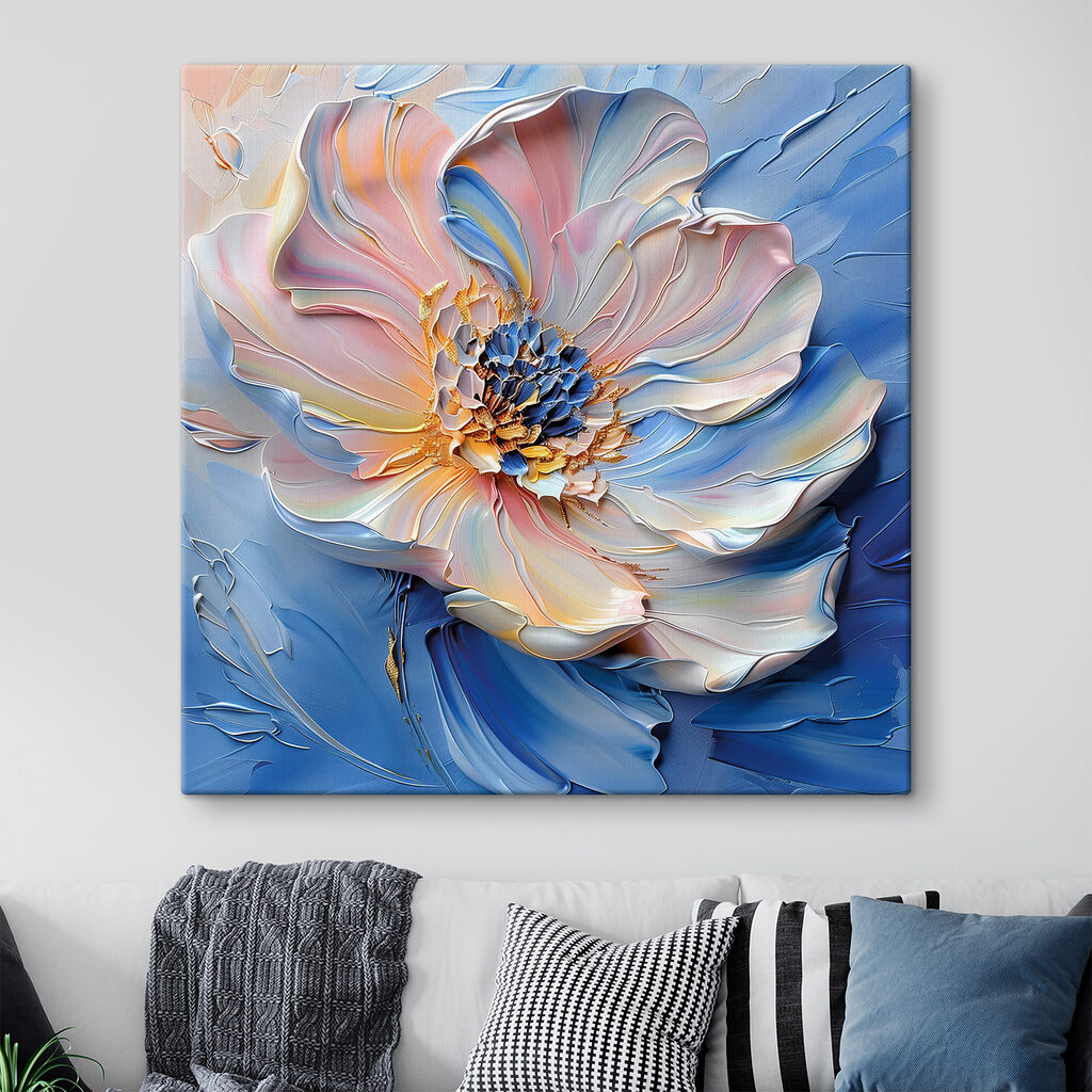 Delicate flower in soft pastel hues