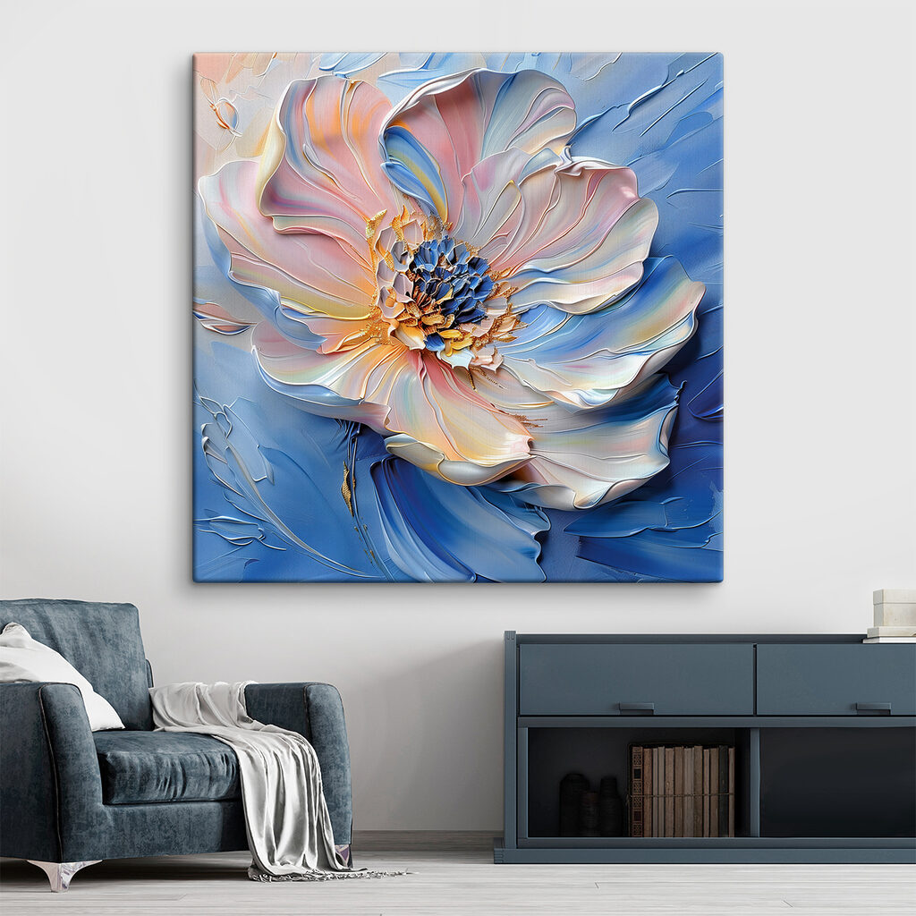 Delicate flower in soft pastel hues