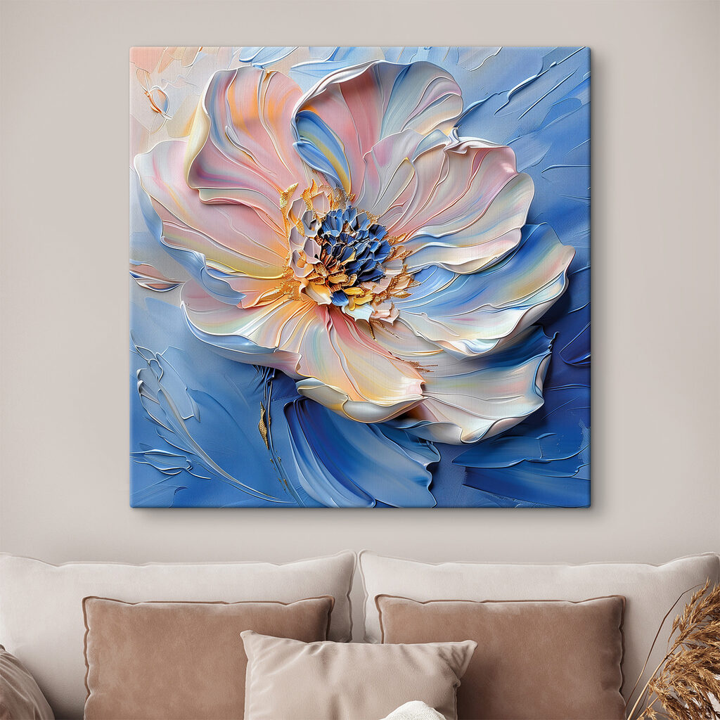 Delicate flower in soft pastel hues
