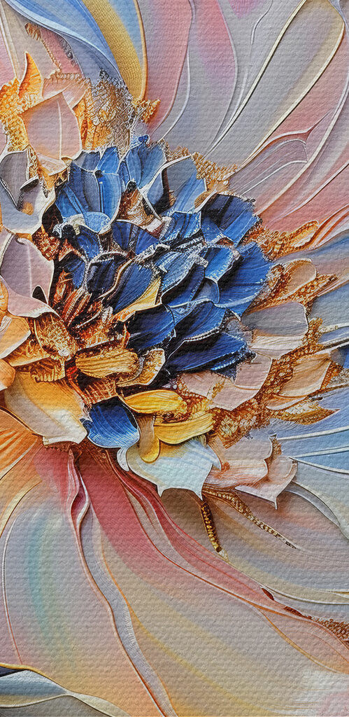 Delicate flower in soft pastel hues