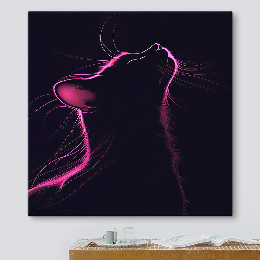 Kat met roze lichtjes