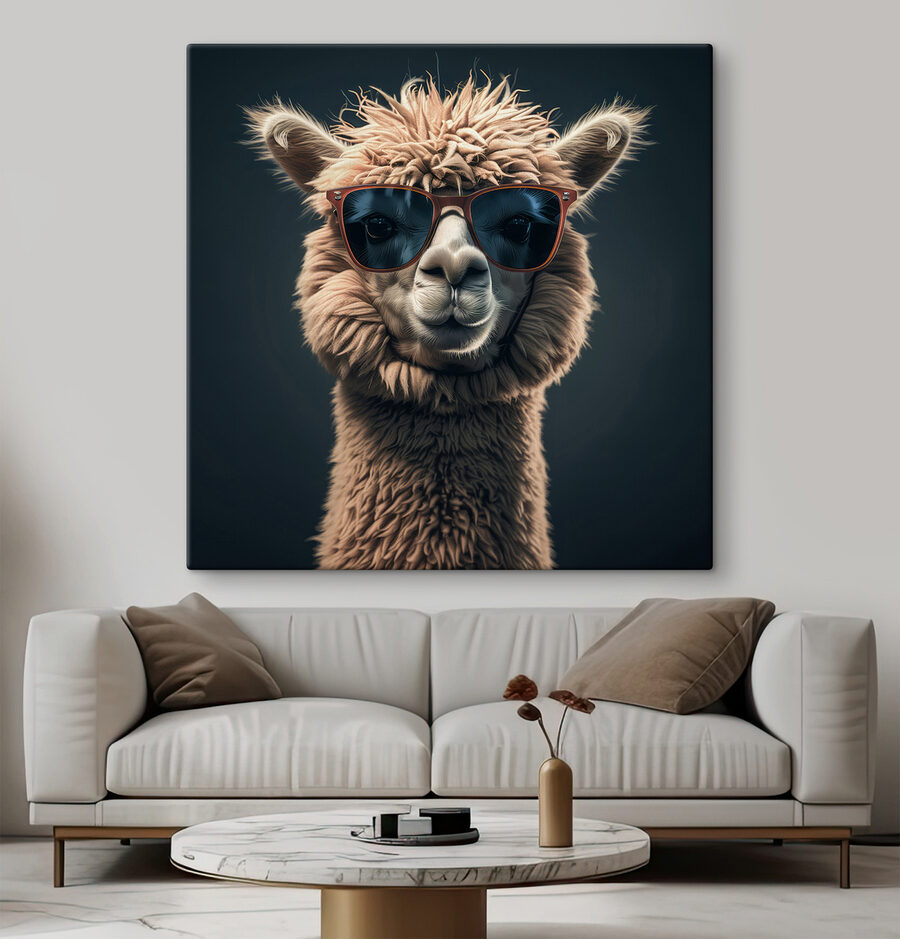 Lama met zonnebril