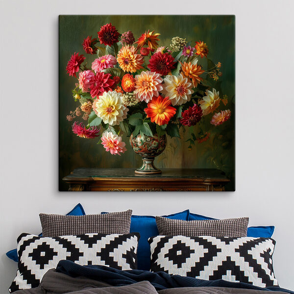 Vaas met bloemen op een tafel Vaas met bloemen op een tafel
