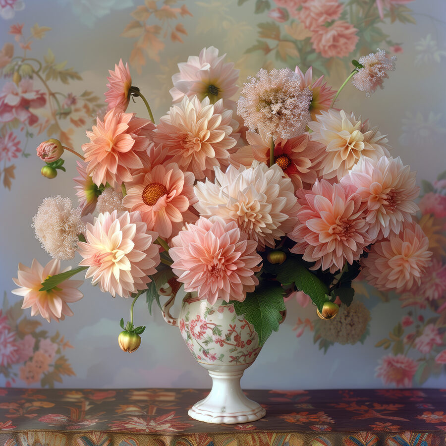 Vaas met bloemen erin