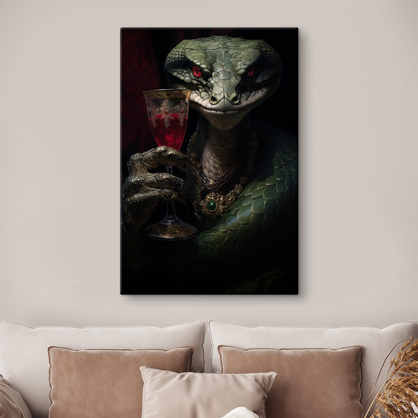 Hagedis met een glas wijn Hagedis met een glas wijn