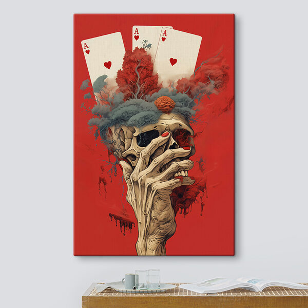 Schedel met een hand die het gezicht bedekt Schedel met een hand die het gezicht bedekt