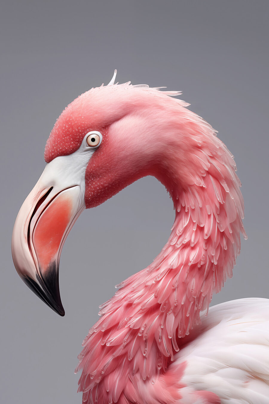 Close-up van een roze flamingo