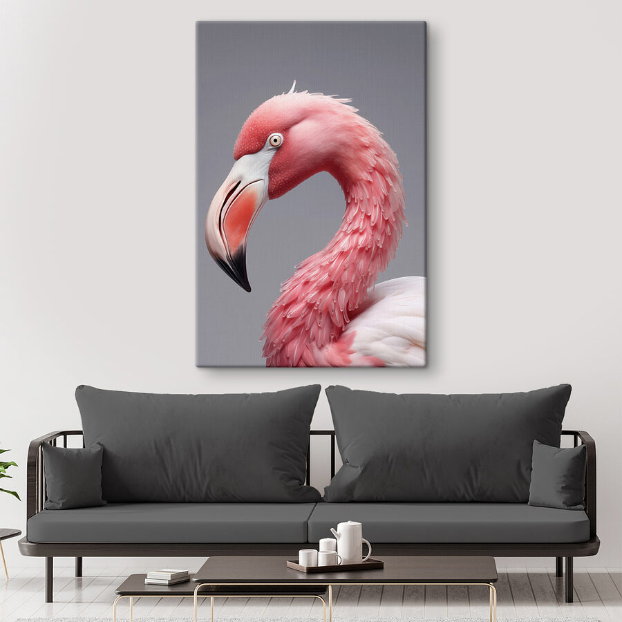 Close-up van een roze flamingo