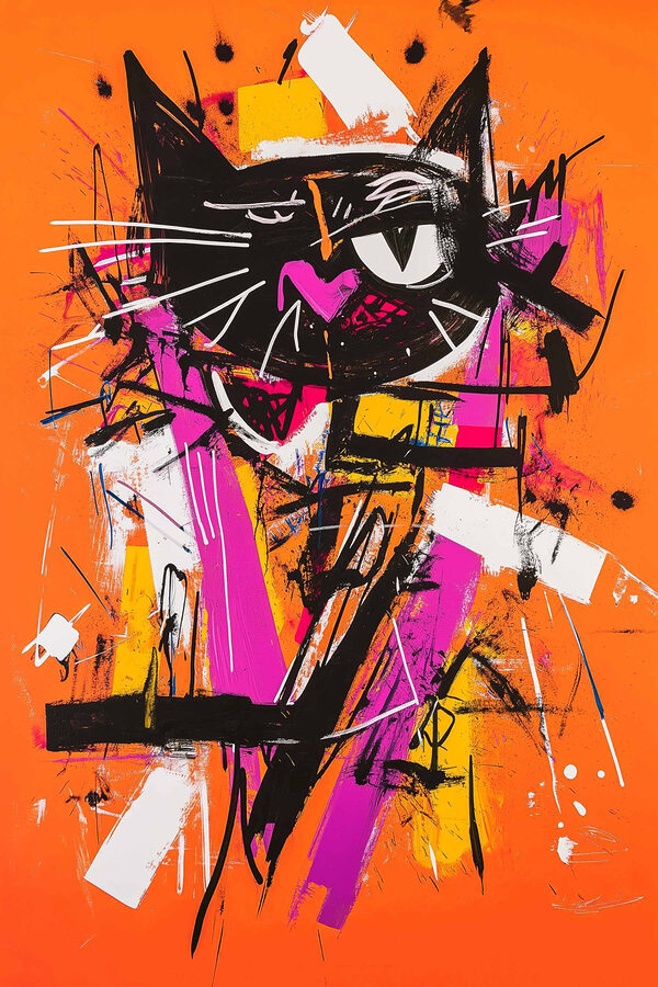 Schilderij van een kat Schilderij van een kat