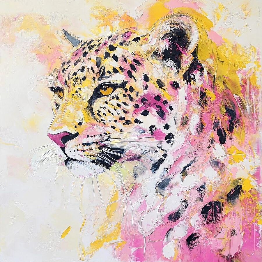 Schilderij van een jachtluipaard