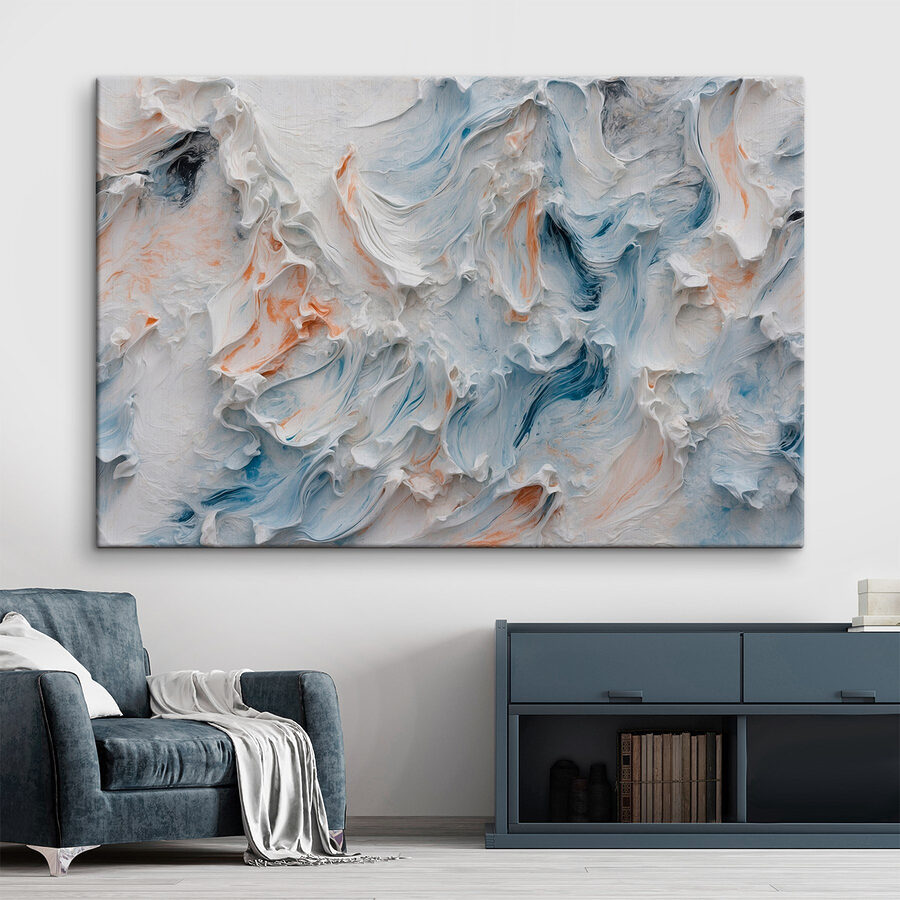 Oppervlak met witte en blauwe structuur