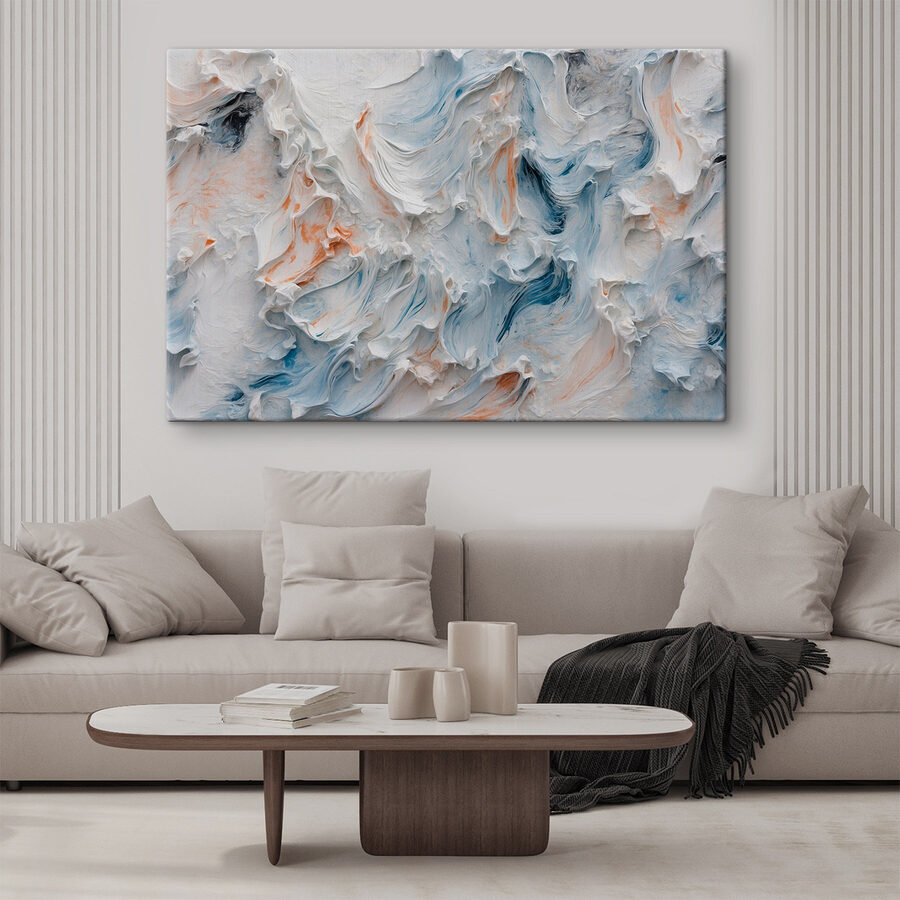 Oppervlak met witte en blauwe structuur