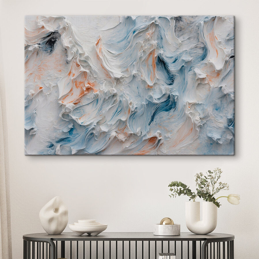 Oppervlak met witte en blauwe structuur