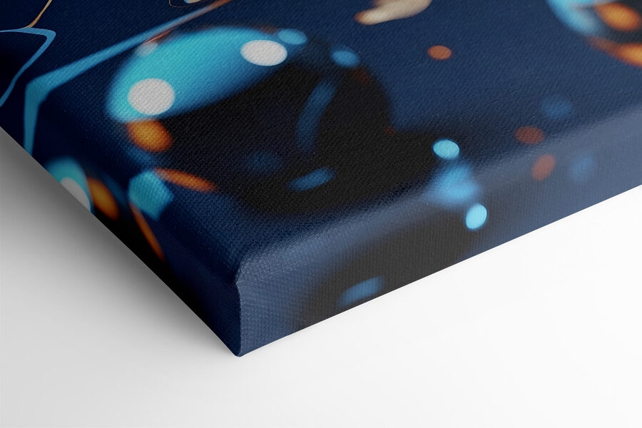 Glazen bal op een blauw oppervlak