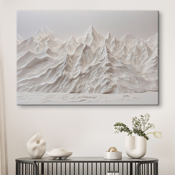 Witte bergketen met sneeuw Canvas Schilderijen Witte bergketen met sneeuw