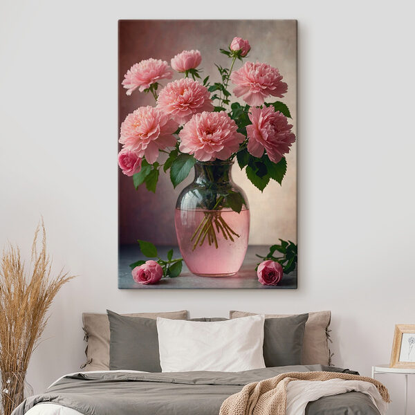 Vaas met roze bloemen Vaas met roze bloemen