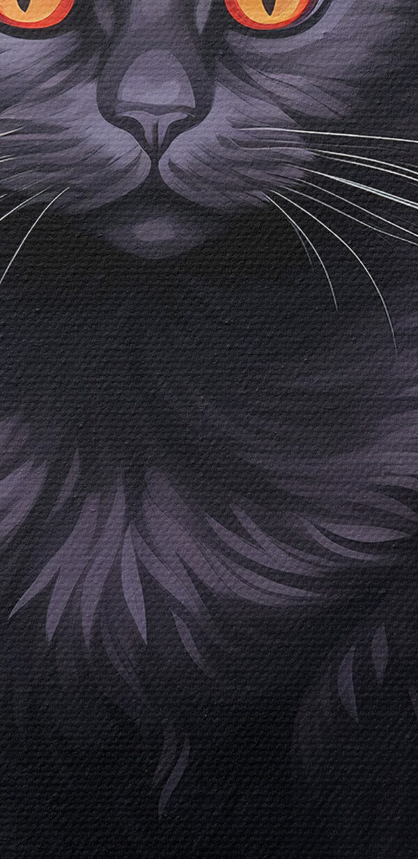 Zwarte kat met mensenhoed en pompoenen Zwarte kat met mensenhoed en pompoenen