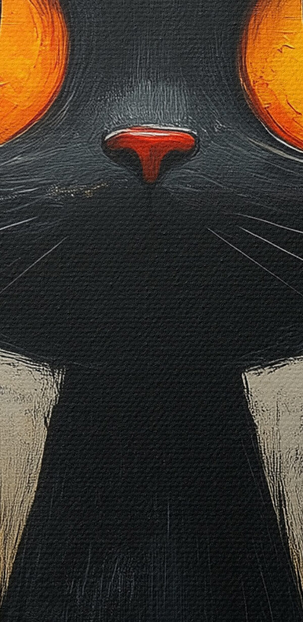 Zwarte kat met oranje ogen Zwarte kat met oranje ogen